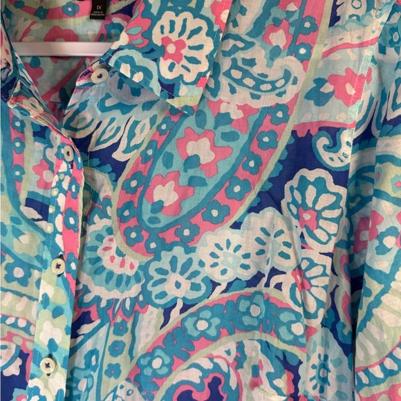Talbots Multicolor Paisley Blouse 1X - Picture 3 of 11